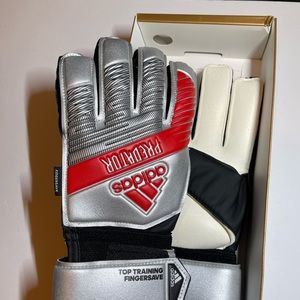 Adidas Soccer Gloves Size 7 Men’s Black Red Silver new